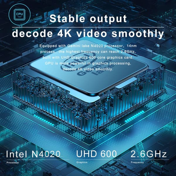 CHUWI HeroBook Pro Laptop, Intel N4020, 8GB RAM, 256GB SSD, Full HD Display,EU, Kun bærbar computer