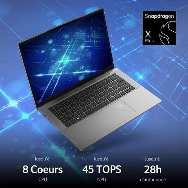 PC Bärbar ACER Swift SFG14-01-X817 -COPILOT+PC -Win 11 -14,5'' WUXGA -Qualcomm Snapdragon X Plus X1P-42-100 8C -RAM 16Go-512Go SSD