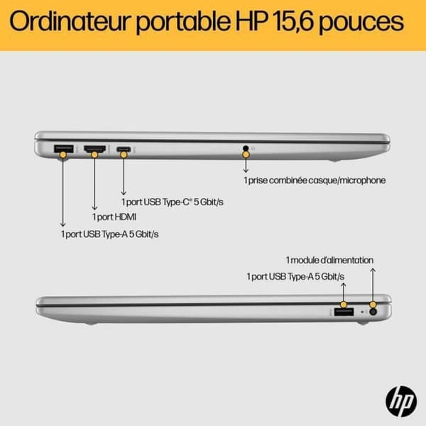 Laptop HP FC0071NF 15,6" ryzen 5-7520u 16 GB RAM 512 GB SSD Azerty Ranska