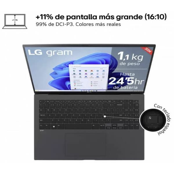 Bærbar computer LG Gram 16Z90S-G.AD7BB 16" Intel Core Ultra 7 155H 32 GB RAM 2 TB SSD
