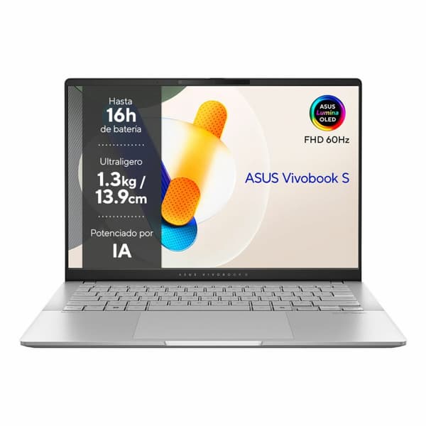Laptop Asus VivoBook S 14 OLED M5406NA-QD082W 14" 16 GB RAM 512 GB SSD Espanjalainen Qwerty AMD Ryzen 5 7535HS Hopea
