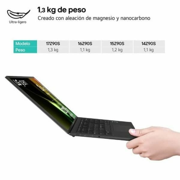 Laptop LG 17Z90S-G.AD7BB 17" 16 GB RAM 512 GB SSD Espanjalainen Qwerty