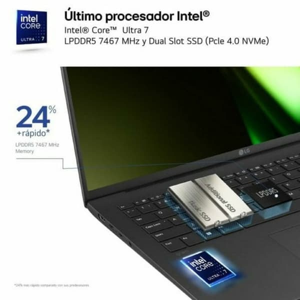 Laptop LG 17Z90S-G.AD7BB 17" 16 GB RAM 512 GB SSD Espanjalainen Qwerty