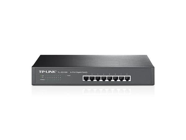TP-LINK TL-SG1008 ICKA INTE ADMINISTRERAD GIGABIT ETHERNET (10/100/1000) 1U SVART Svart
