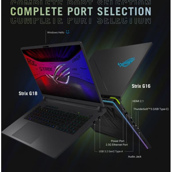 ASUS ROG Strix G18 18" spildisplay, Win 11 (G815LR-S9002W)