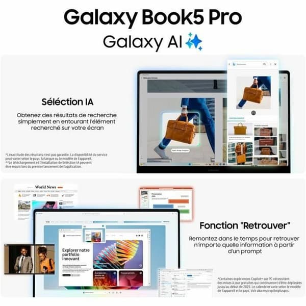 Bärbar dator Samsung GALAXY BOOK5 PRO 16" intel core ultra 7 256V 16 GB RAM 512 GB SSD