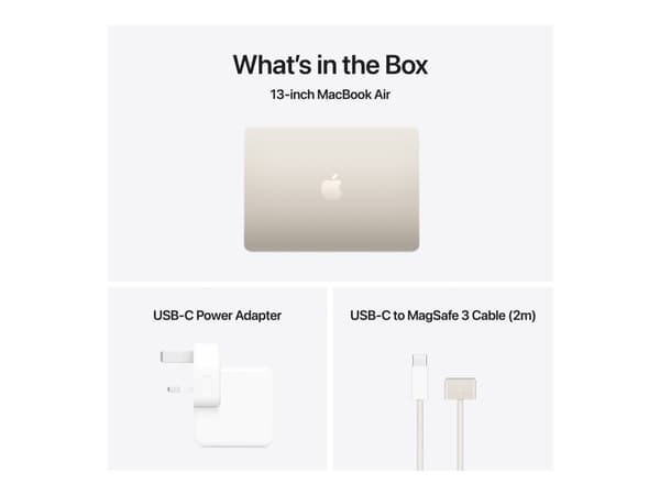 Apple MacBook Air - M4 - Apple M4 8-core - 16 GB RAM - 256 GB SSD - 13.6" IPS 2560 x 1664 (WQXGA) - Wi-Fi 6E, Bluetooth - stjernelys - kbd: Dansk