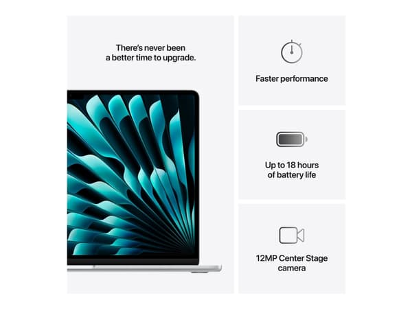 Apple MacBook Air - M4 - Apple M4 10-core - 16 GB RAM - 256 GB SSD - 15.3" IPS 2880 x 1864 (WQXGA+) - Wi-Fi 6E, Bluetooth - sølv - kbd: Dansk