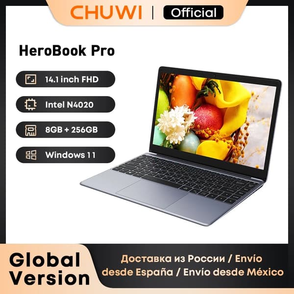 CHUWI kannettava tietokone, 15,6 tuuman FHD-näyttö, Intel N4020, 8GB RAM,Herobook Pro, EU, Intel N4020