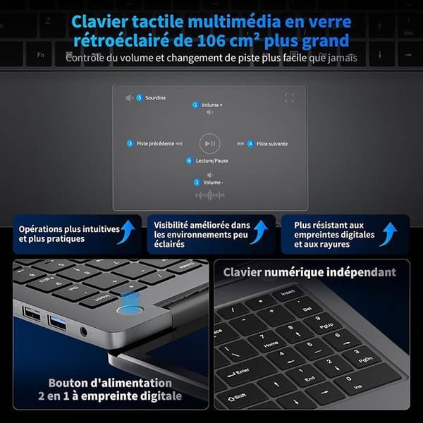 Bärbar dator Blackview Acebook 12 - 16" Intel I5-1030NG7, 16 Go RAM 512 Go SSD, Windows 11 Pro Bärbar Dator - QWERT - Grå