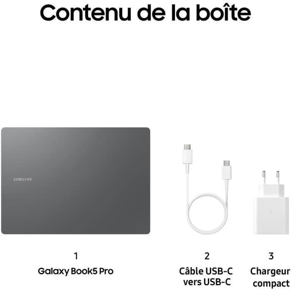 Bärbar dator - SAMSUNG - Galaxy Book5 Pro - 14" - Intel Core Ultra 7 - 16 GB RAM - 512 GB SSD - Grå