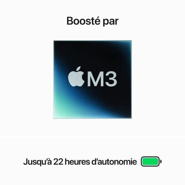 Apple - 14" - MacBook Pro M3 (2023) - RAM 8Go - Lagring 512Go - Rymdgrå - Azerty - Återvunnen - Utmärkt skick- REFURBISHED
