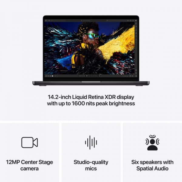 Apple MacBook Pro 14" M4 24 Gt, 1 Tt 2024 - bärbar, stjärnsvart (MCX04)