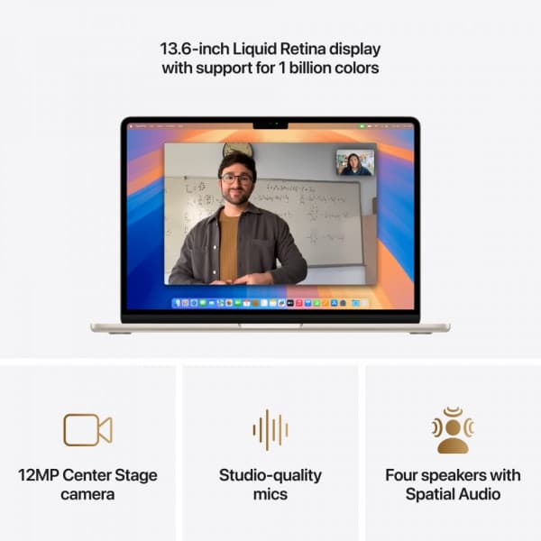 Apple MacBook Air 13" M4 16 GB, 256 GB 2025 - bärbar, stjärnvit (MW0Y3)
