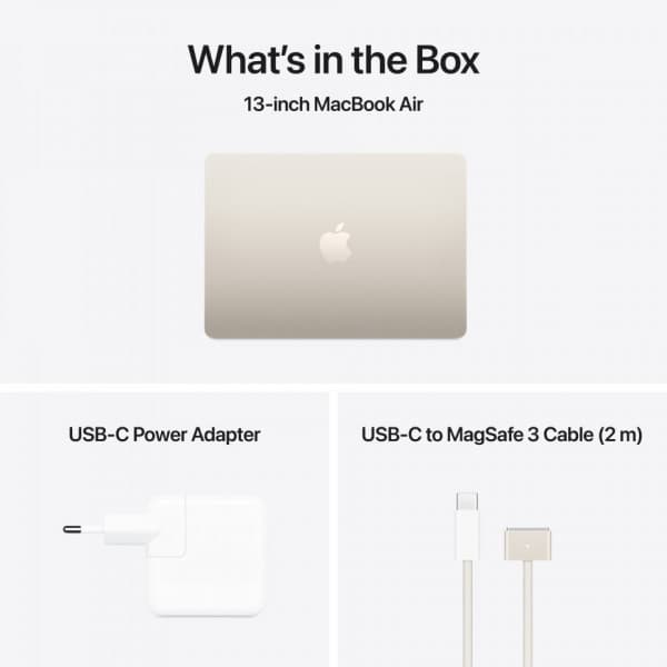 Apple MacBook Air 13" M4 16 GB, 256 GB 2025 - bärbar, stjärnvit (MW0Y3)
