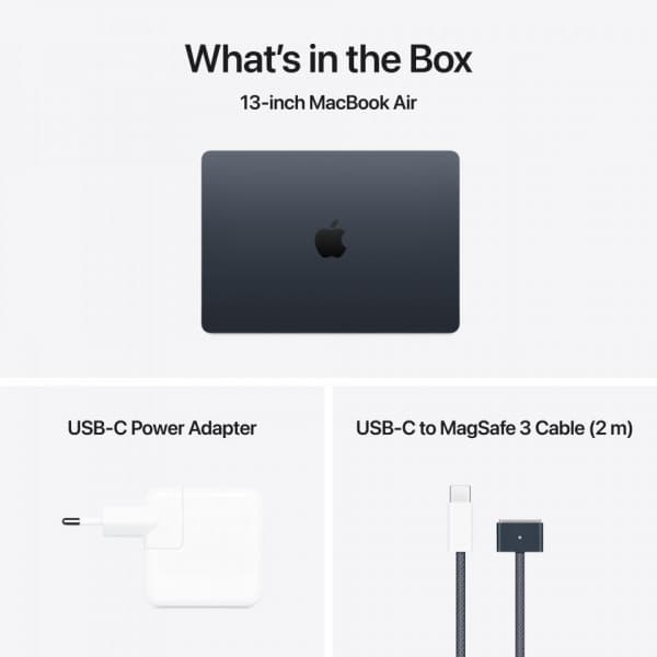 Apple MacBook Air 13" M4 16 GB, 256 GB 2025 -bärbar, midnatt (MW123)