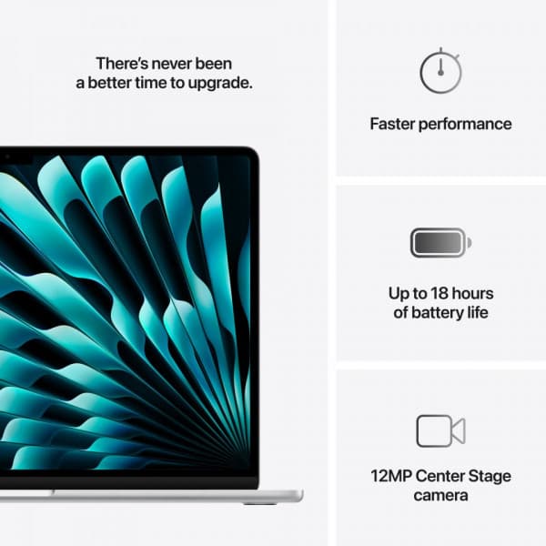 Apple MacBook Air 15" M4 16 GB, 256 GB 2025 - bärbar, silver (MW1G3)