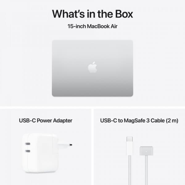 Apple MacBook Air 15" M4 16 GB, 256 GB 2025 - bärbar, silver (MW1G3)