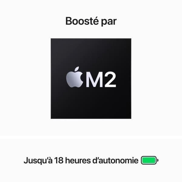 Apple - 15,3" MacBook Air M2 (2023) - RAM 8Go - Lagringsutrymme 256Go - Midnatt - AZERTY (2023) - Rekonditionerad - Utmärkt skick- REFURBISHED