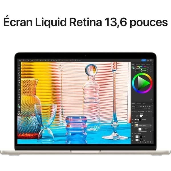 Apple - 13,6" MacBook Air M2 - RAM 8Go - Lagring 512Go - Stjärnljus - AZERTY (2022) - Refurbished - Mycket gott skick- REFURBISHED
