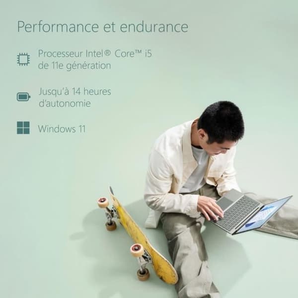 Laptop - MICROSOFT - Surface Laptop Go 2 - 12,4" - Core i5 - 8 GB RAM - 256 GB lagring - Windows 11 - AZERTY - Sage Green