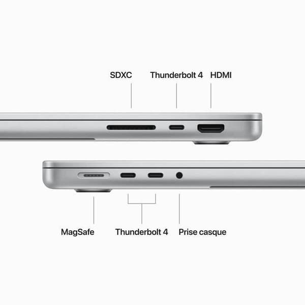Apple - 14" - MacBook Pro M3 Pro (2023) - RAM 18Go - Lagring 512Go - Silver - Azerty (2023) - Refurbished - Skick accepterat- REFURBISHED