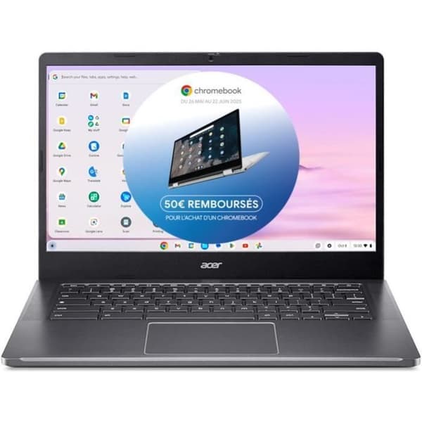 PC Bärbar Acer - Chromebook Plus CB514-4HT-30AF - Chrome OS - 14" FHD IPS - Intel Core i3-N305 - RAM 8Go - 512Go SSD - Batteri 10h