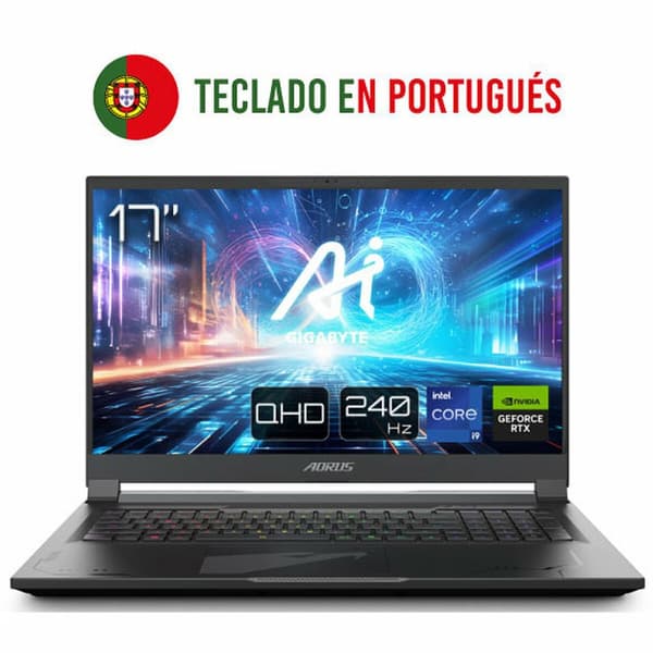 Bärbar dator Aorus 17X AZF-B5ES665SP 17" i9-13900HX intel core i9-13980hx 32 GB RAM 2 TB 2 TB SSD Nvidia Geforce RTX 4090 Qwerty