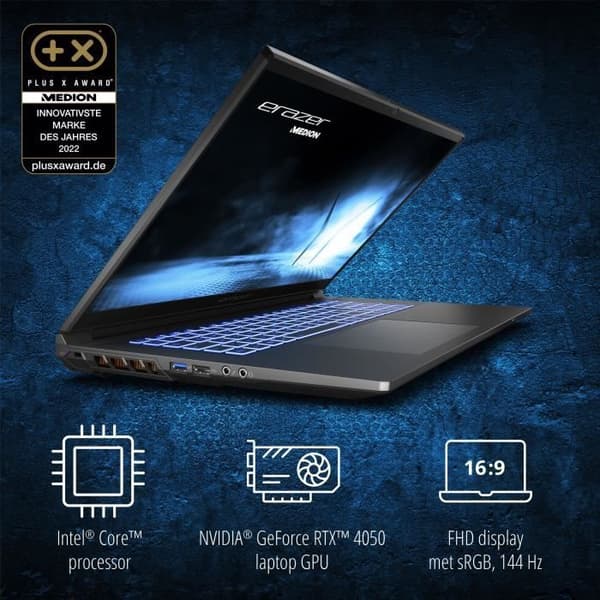 Bärbar spel-PC - ERAZER - NB ERAZER SCOUT E20 - 17,3” FHD IPS 144Hz - Intel Core i5-13420H - 16GB - SSD 512G - RTX 4050 - AZERTY