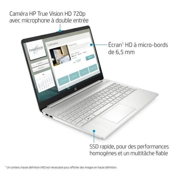 HP 15s-eq2090nf bærbar pc - Windows 11 - 15,6 FHD - Ryzen 7-5700U - 16 GB RAM - 512 GB SSD-lagerplads - AZERTY