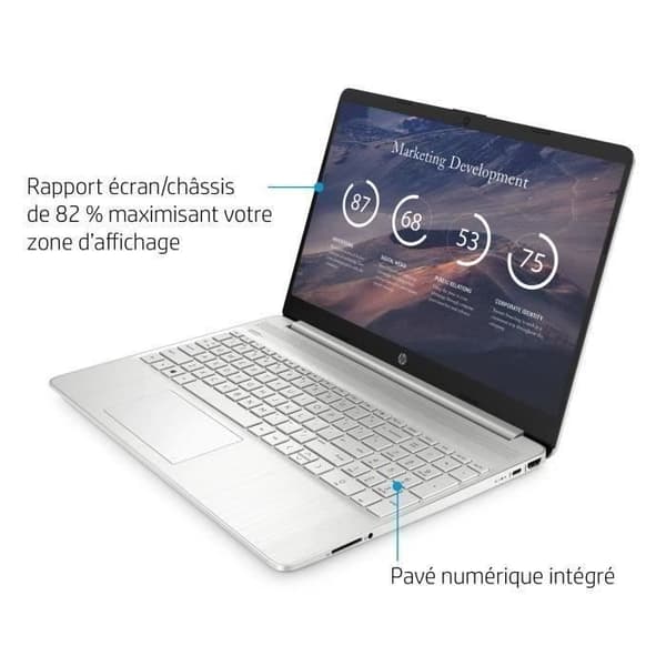 HP 15s-eq2090nf bærbar pc - Windows 11 - 15,6 FHD - Ryzen 7-5700U - 16 GB RAM - 512 GB SSD-lagerplads - AZERTY