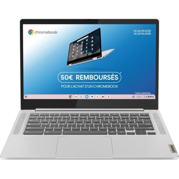 LENOVO IdeaPad Slim 3 14M868 Chromebook-kannettava | Chrome OS - 14'' FHD - MT8186 - 4GB RAM - 64GB tallennustilaa - AZERTY