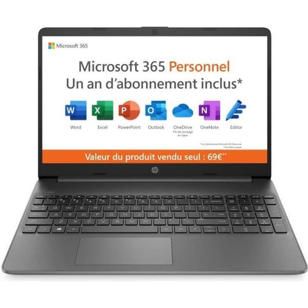 HP 15s-fq0024nf bärbar dator - Windows 11 - 15.6 FHD - Celeron N4120 - 4 GB RAM - 128 GB SSD - Microsoft 365 Personal ingår 1 år