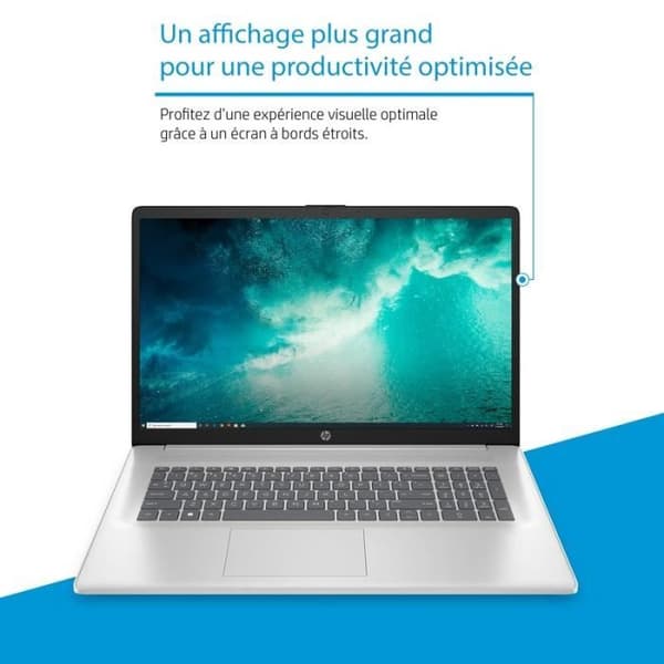 HP 17-cn3013nf bärbar dator - Windows 11 - 17.3 HD+ - Core i3-N305 - 8 GB RAM - 512 GB SSD-lagring - AZERTY