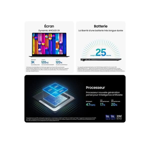 Bärbar dator - SAMSUNG - Galaxy Book5 Pro - 16" - Intel Core Ultra 7 - 16 GB RAM - 512 GB SSD - AZERTY - Grå