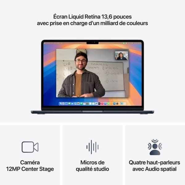 Apple - 13,6" MacBook Air M4 (2025) - 16 GB RAM - 256 GB lagerplads - 10-kernet CPU - 8-kernet GPU - Midnat