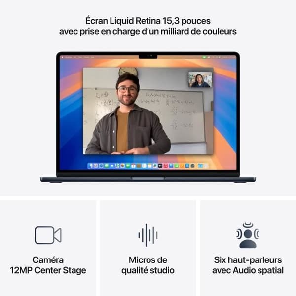 Apple - 15.3 MacBook Air M4 (2025) - 24 GB RAM - 512 GB lagring - 10-kärnig processor - 10-kärnig grafikkort - Midnatt
