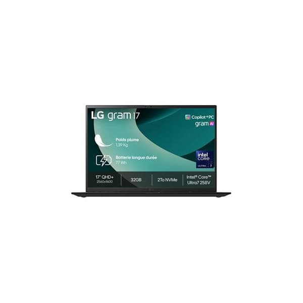 PC Laptop Lg Gram 17 17Z90TL-G.AU8BF 17" Copilot+ Intel® Core™ Ultra 7 32 GB RAM 2 To SSD Svart Obsidian