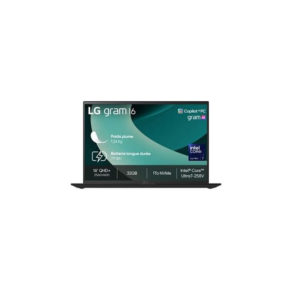 PC-bärbar Lg Gram 16 16Z90TL-G.AU88F 16" Copilot+ Intel® Core™ Ultra 7 32 GB RAM 1 To SSD Svart Obsidian