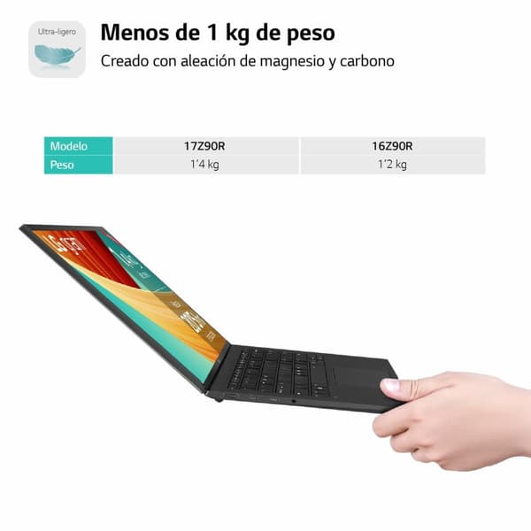 Laptop LG 17Z90R-E.AD75B 17" i7-1360P 32 GB RAM 512 GB SSD NVIDIA GeForce RTX 3050 Espanjalainen Qwerty
