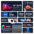 Miniatyrbillede 2 af 4: Tablet Mini, 14 tommer, 16GB RAM, 512GB SSD,EU, 16GB+512GB, Intel N100