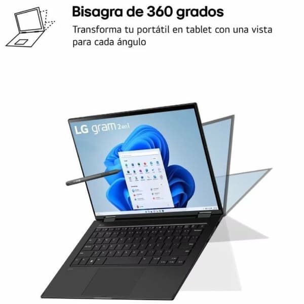 Laptop 2-in-1 LG 14T90S-G.AA75B 14" intel core ultra 7 16 GB RAM 512 GB SSD Espanjalainen Qwerty