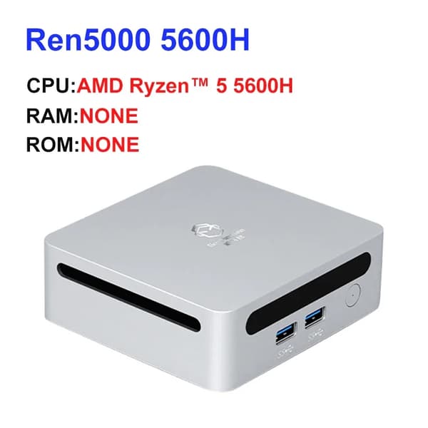 Mini PC, AMD Ryzen 5 5600H, Upp till 64GB RAM,EU, INGEN