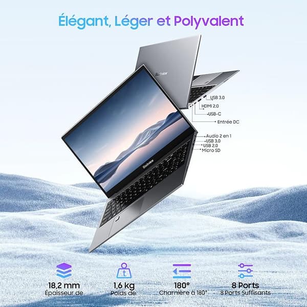 Bärbar dator Blackview Acebook 8 - 15,6" Intel Core TM N97, 16 Go RAM 512 Go SSD, Windows 11 Home Bärbar dator AZERTY - Grå