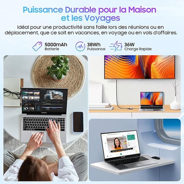 Bärbar dator Blackview Acebook 8 - 15,6" Intel Core TM N97, 16 Go RAM 512 Go SSD, Windows 11 Home Bärbar dator AZERTY - Grå