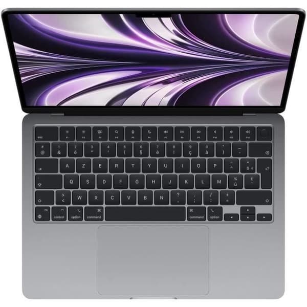 Apple - 13,6" MacBook Air M2 - RAM 8Go - Lagring 512Go - Rymdgrå - AZERTY (2022) - Återvunnen - Utmärkt skick- REFURBISHED