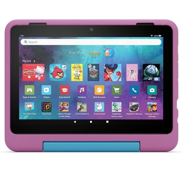 Amazon Fire HD 8 32GB Kids Pro (2024), rosa/djungelkatt