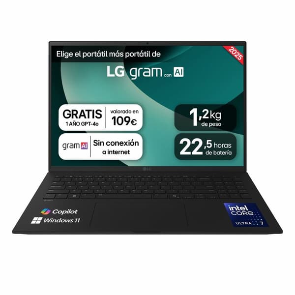 Laptop LG 16Z90T-G.AD88B 16" intel core ultra 7 32 GB RAM 1 TB SSD Espanjalainen Qwerty