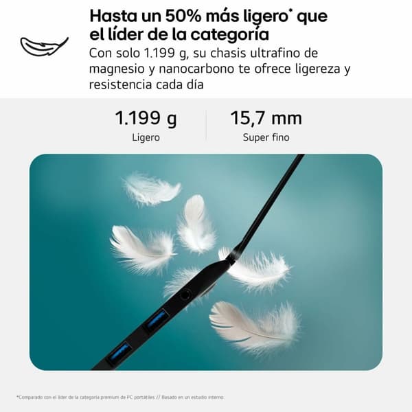 Laptop LG 16Z90T-G.AD88B 16" intel core ultra 7 32 GB RAM 1 TB SSD Espanjalainen Qwerty