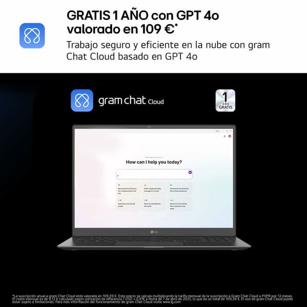 Laptop LG 14ZD90T-G.AX78B 14" 16 GB RAM 1 TB SSD Espanjalainen Qwerty